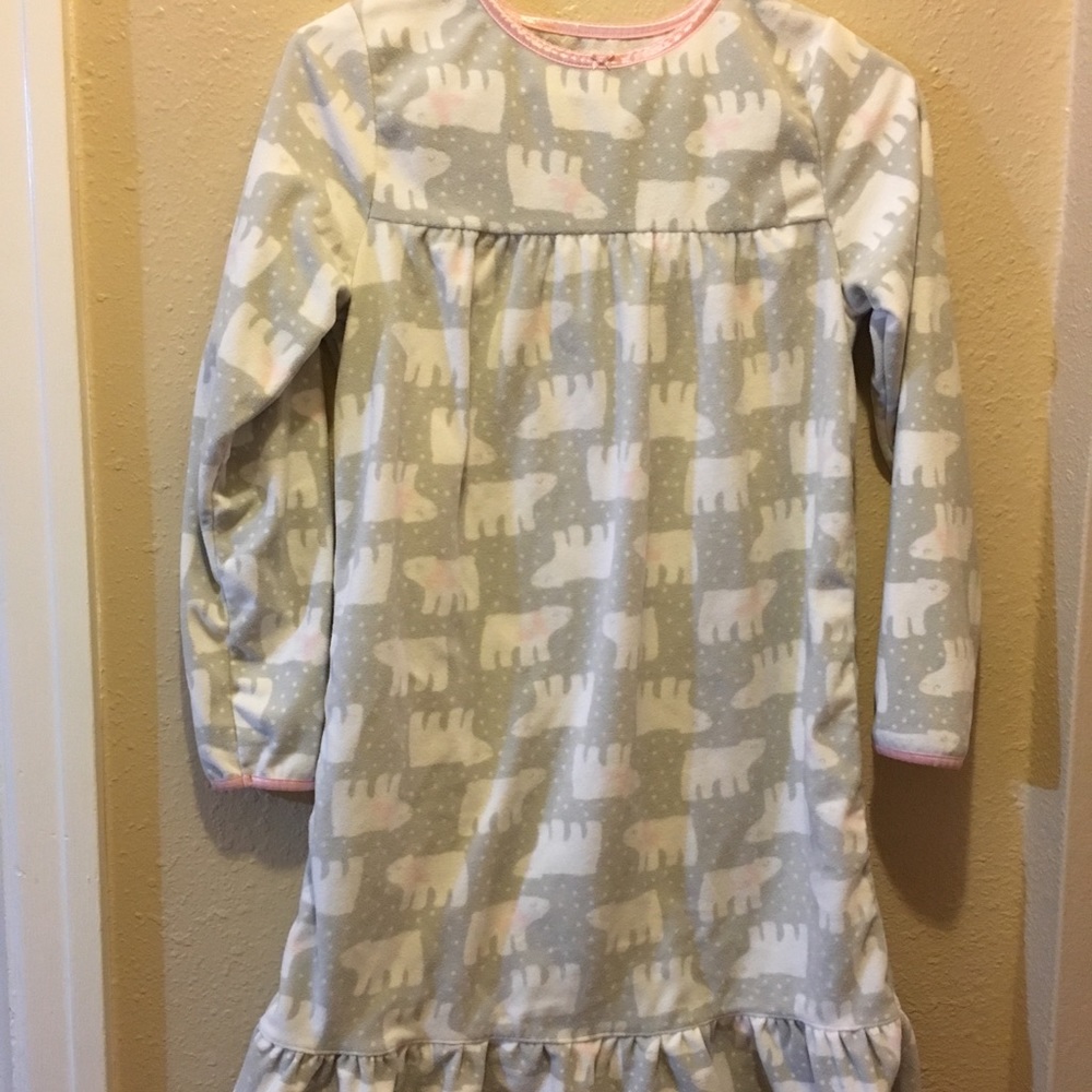 Carters fleece polar bears nightgown.